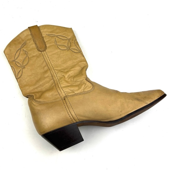 Vintage Laredo Tan Leather Tassel Cowgirl Cowboy Boots size 10 - Picture 3 of 11